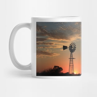 Kansas Country Windmill Blaze Orange Silhouette Mug